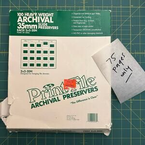 Print File Archival Preservers Heavy Weight 35mm Slide Preservers 2x2 - 20H
